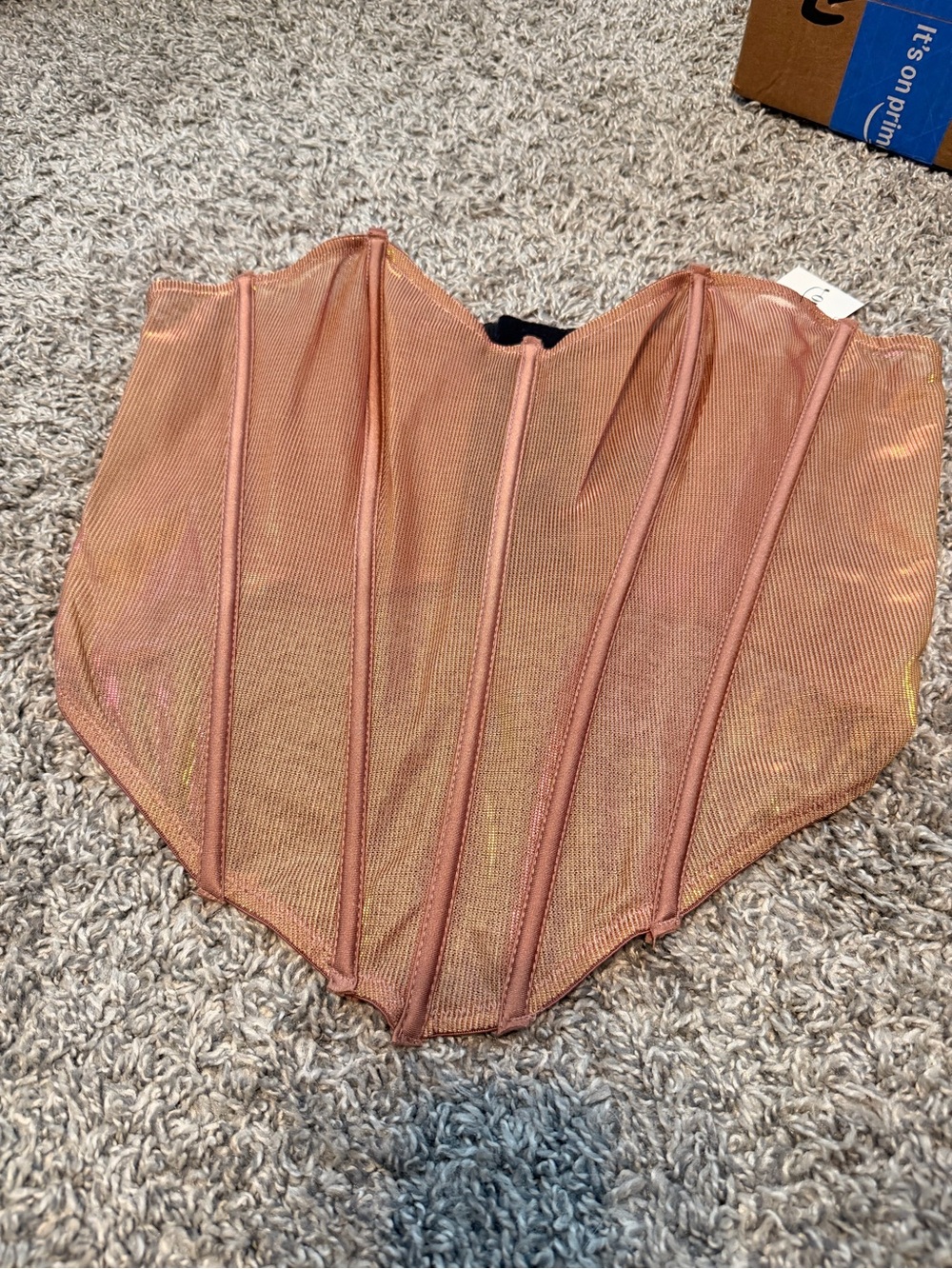 Women’s Pink Mesh Corset Light Iridescent